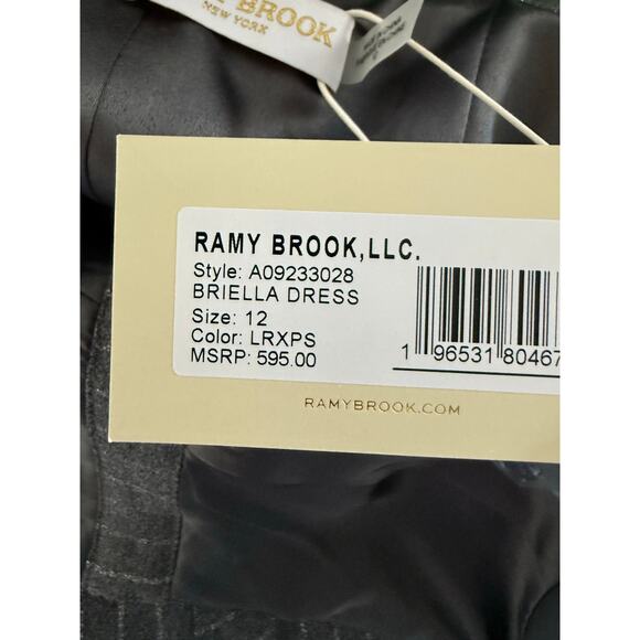 Ramy Brook Briella Grey Midi Sheath Dress size 12 New with Tags MSRP $595 - Picture 5 of 10